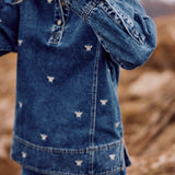 Sobrecamisa Zenna blue bordado