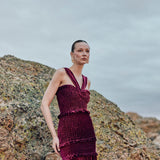 Vestido Caladia burdeo