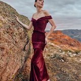 Vestido Caladia burdeo