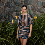 Vestido Mila rayas café