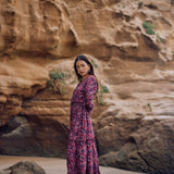 Vestido Toya hojas morada