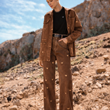 Chaqueta Louisa café bordado