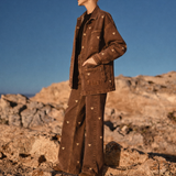 Chaqueta Louisa café bordado