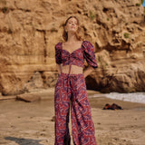 Top Gili hojas morada