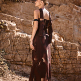 Vestido Linaria arena rojo - PRE ORDER