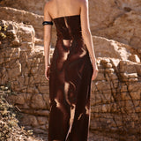 Vestido Linaria arena rojo - PRE ORDER