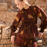 Blusa Gilia manchas pardo - PRE ORDER