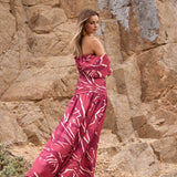 Vestido Lembo hojas rojas