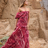 Vestido Lembo hojas rojas