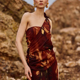 Vestido Zinaria flores burdeo - PRE ORDER