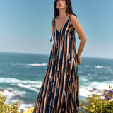 Vestido Aura rayas café