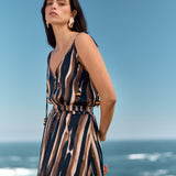 Vestido Aura rayas café