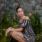 Vestido Kore rayas café