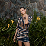 Vestido Mila rayas café