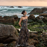 Vestido Oria rayas café - PRE VENTA