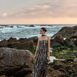 Vestido Oria rayas café - PRE VENTA