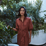 Vestido Néolia café