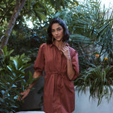 Vestido Néolia café