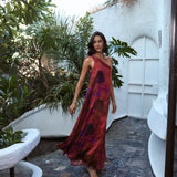 Vestido Valira flores rojo