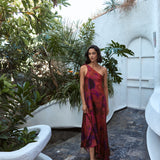 Vestido Valira flores rojo