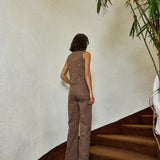 Jeans Silene café bordado